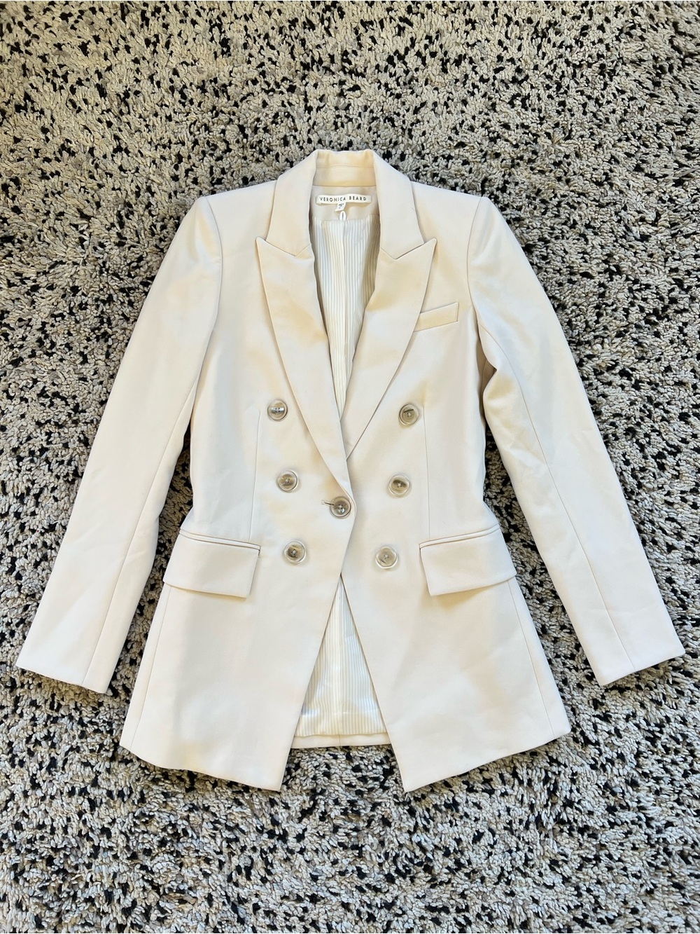 Veronica Beard Miller Dickey Jacket Coat Ecru Ivory 1906SU0071563 Women’s Size 0